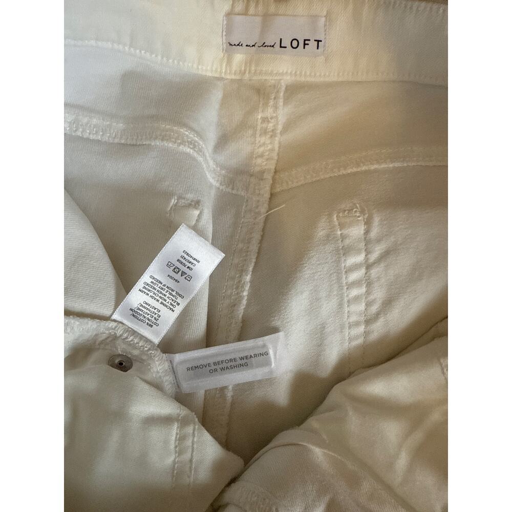 LOFT ANN TAYLOR WHITE DENIM JEANS SIZE 32/14 NEW WITHOUT TAGS - Picture 3 of 4